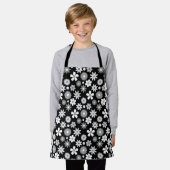 Retro 70er Style Blume Monochrome Rpt Muster Schürze (Getragen)