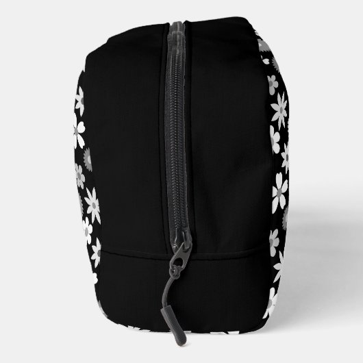 Retro 70er Style Blume Monochrome Rpt Muster Waschbeutel (Rechts)