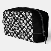Retro 70er Style Blume Monochrome Rpt Muster Waschbeutel (Rechte Ecke)