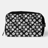 Retro 70er Style Blume Monochrome Rpt Muster Waschbeutel (Rückseite)