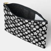 Retro 70er Style Blume Monochrome Rpt Muster Zubehörtasche (Offen)