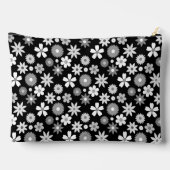 Retro 70er Style Blume Monochrome Rpt Muster Zubehörtasche (Rückseite)