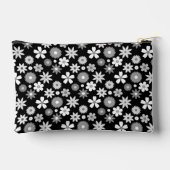 Retro 70er Style Blume Monochrome Rpt Muster Zubehörtasche (Rückseite)