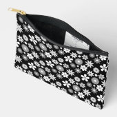 Retro 70er Style Blume Monochrome Rpt Muster Zubehörtasche (Offen)