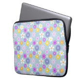 Retro 70er Style Blume Muster Pastellfarben Laptopschutzhülle (Vorderseite Links)