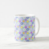 Retro 70er Style Blume Rpt Muster Pastellfarben Kaffeetasse (VorderseiteRechts)
