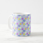 Retro 70er Style Blume Rpt Muster Pastellfarben Kaffeetasse (Vorderseite Links)