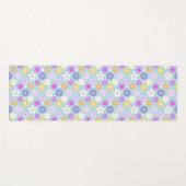 Retro 70er Style Blume Rpt Muster Pastellfarben Yogamatte (Vorderseite (Horizontal))