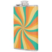 Retro 70er Sunburst farbenfroher Hintergrund Flachmann (Links)