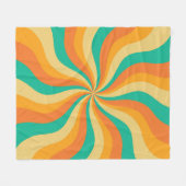 Retro 70er Sunburst farbenfroher Hintergrund Fleecedecke (Vorderseite (Horizontal))