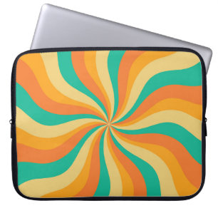 Retro 70er Sunburst farbenfroher Hintergrund Laptopschutzhülle