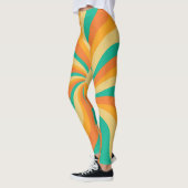 Retro 70er Sunburst farbenfroher Hintergrund Leggings (Links)