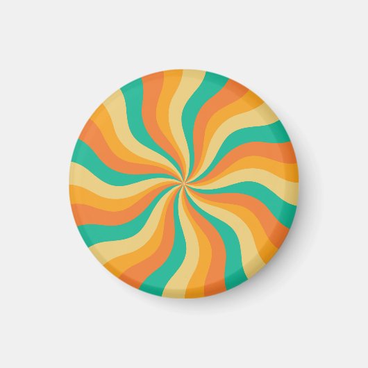 Retro 70er Sunburst farbenfroher Hintergrund Magnet (Vorne)