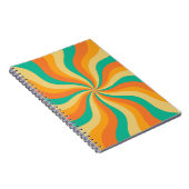 Retro 70er Sunburst farbenfroher Hintergrund Notizblock (Rechte Seite)