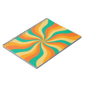 Retro 70er Sunburst farbenfroher Hintergrund Notizblock (Linke Seite)