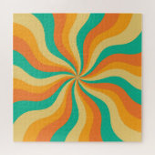 Retro 70er Sunburst farbenfroher Hintergrund Puzzle (Horizontal)