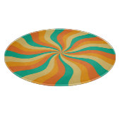 Retro 70er Sunburst farbenfroher Hintergrund Schneidebrett (Ecke)