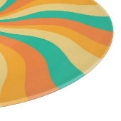 Retro 70er Sunburst farbenfroher Hintergrund Schneidebrett (Ecke)
