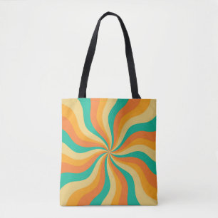 Retro 70er Sunburst farbenfroher Hintergrund Tasche