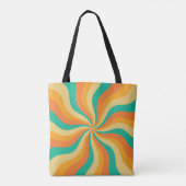 Retro 70er Sunburst farbenfroher Hintergrund Tasche (Rückseite)