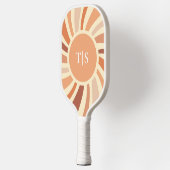 Retro 70er Sunburst Monogramm Pickleball Schläger (Links)