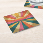 Retro 70er Sunset Untersetzer Set (angewinkelt)