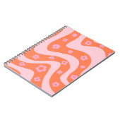 Retro 70er Swirl Muster Rosa und Orange Notizblock (Linke Seite)