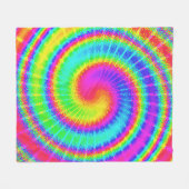 Retro 70er TieDye Hippie-psychedelisches buntes Fleecedecke (Vorderseite (Horizontal))
