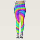 Retro 70er TieDye Hippie-psychedelisches buntes Leggings (Vorderseite)
