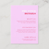 Retro 70er Typografie Rosa und Rote Hochzeiten Det Begleitkarte (Vorderseite)