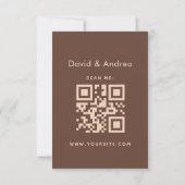 Retro 70er Typografy Stripes QR Code Wedding RSVP (Rückseite)