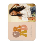 Retro 70er Vibe Foto Abschluss Ankündigung Magnet (Vertikal)