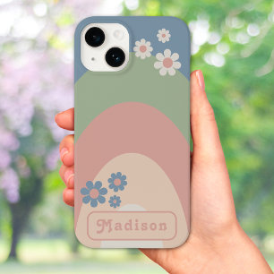 Retro 70er Vintage Pastellbogen mit Namen Case-Mate iPhone 14 Hülle