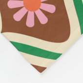 Retro-70er: Vintages Blumenmuster Fleecedecke (Ecke)