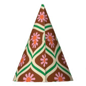 Retro-70er: Vintages Blumenmuster Partyhütchen (Rückseite)