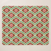 Retro-70er: Vintages Blumenmuster Sherpadecke (Vorderseite (Horizontal))