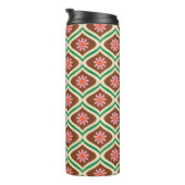 Retro-70er: Vintages Blumenmuster Thermosbecher (Nach rechts gedreht)