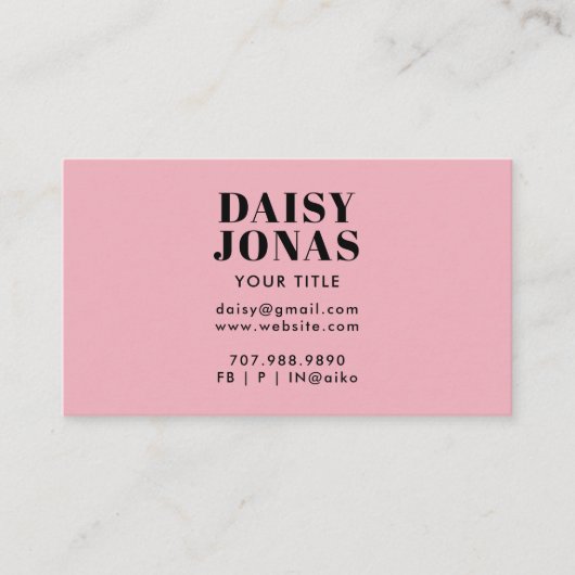 Retro 70er-Visitenkarte Abstrakt rosa Visitenkarte (Vorderseite)