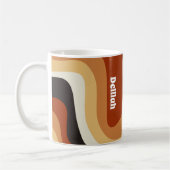 Retro 70er Wavy Orange Groovy Personalisiert Hippi Kaffeetasse (Links)