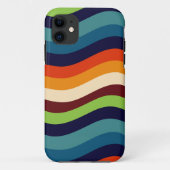 Retro 70er Wavy Stripes Case-Mate iPhone Hülle (Rückseite)