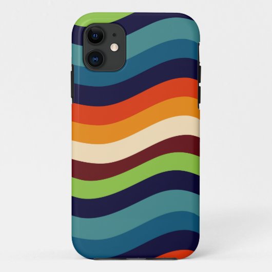 Retro 70er Wavy Stripes Case-Mate iPhone Hülle (Rückseite)