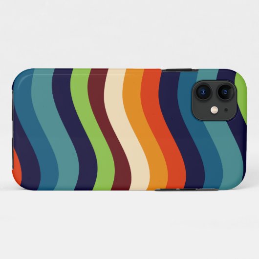 Retro 70er Wavy Stripes Case-Mate iPhone Hülle (Rückseite (Horizontal))