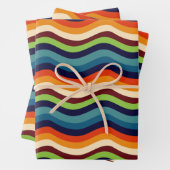 Retro 70er Wavy Stripes Geschenkpapier Set (Beispiel)