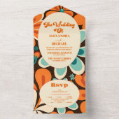 Retro 70er Wedding All In One Einladung (Innen Boden)