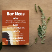 Retro 70er Wedding Burnt Orange Bar Menu