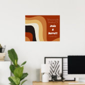 Retro 70er Wedding Burnt Orange Groovy Willkommen Poster (Heimbüro)
