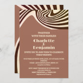 Retro 70er Wedding Einladung (Vorne/Hinten)