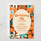 Retro 70er Wedding Einladung (Vorderseite)