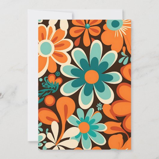 Retro 70er Wedding Einladung (Rückseite)