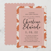 Retro 70er Wedding Handlettering Einladung (Vorne/Hinten)